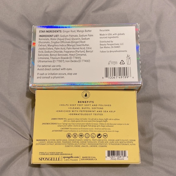 Spongelle pedi buffer with built in cleaner / refreshments body bar - Picture 2 of 11